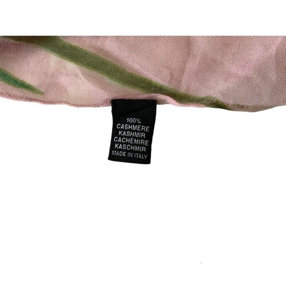 PATEK PHILIPPE Tricolor Floral & Leaf Print Logo Stole Cashmere 56"/ 54" EX.CON - Picture 5 of 5